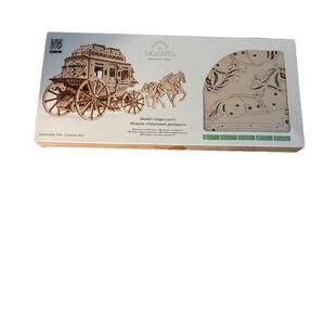 UGears Mechanical Stagecoach 3D Wooden Puzzle New Factory Sealed Kit DIY Horses